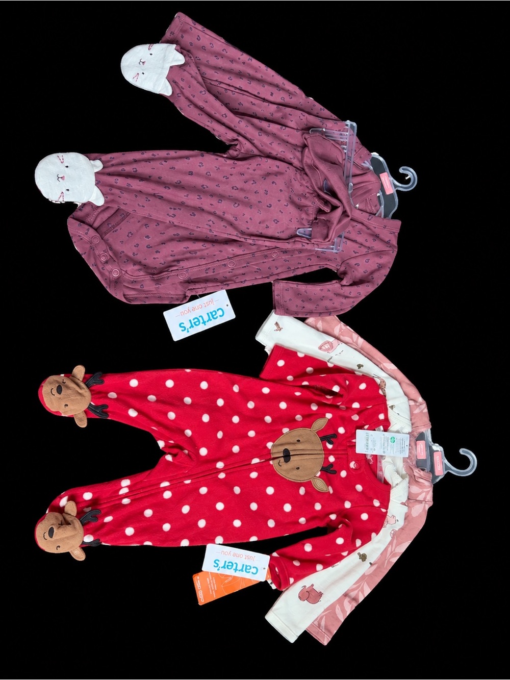Carter's Red Reindeer Polka-Dot Sleep Sacks - 3 Pack